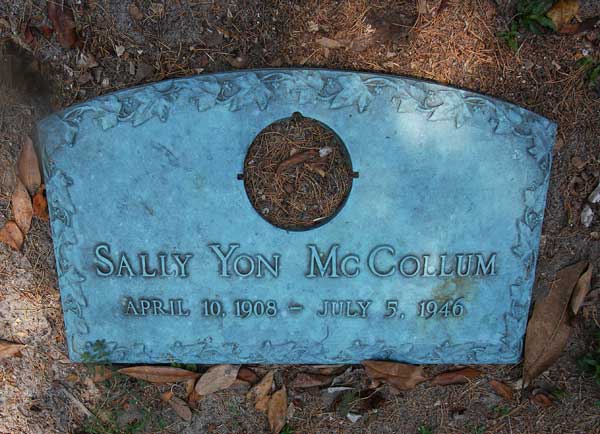 Sally Yon McCollum Gravestone Photo