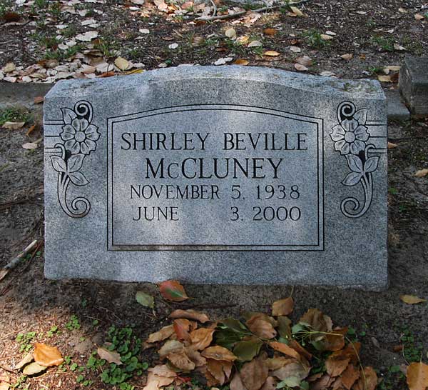 Shirley Beville McCluney Gravestone Photo