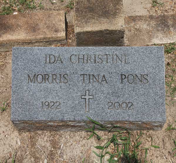 Ida Christine Morris Pons Gravestone Photo