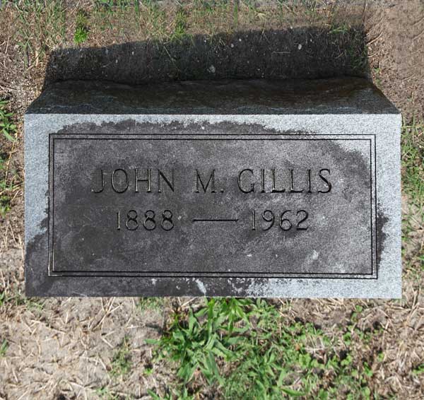 John M. Gillis Gravestone Photo