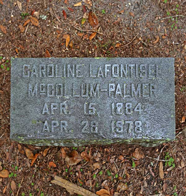 Caroline LaFontisee McCollum-Palmer Gravestone Photo