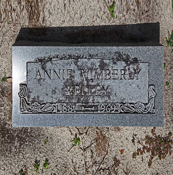 Annie Wimberly Kelley Gravestone Photo