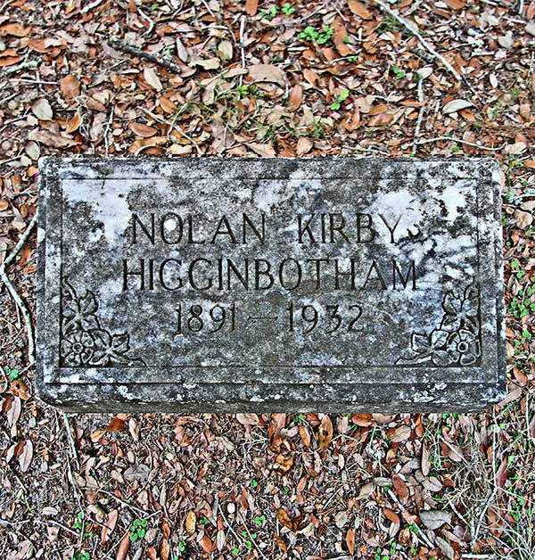 Nolan Kirby Higginbotham Gravestone Photo