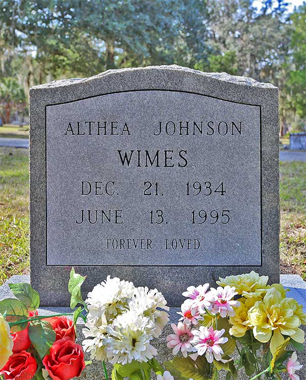 Althea Johnson Wimes Gravestone Photo