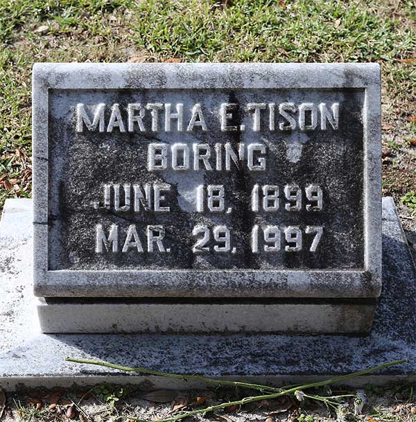 Martha E. Tison Boring Gravestone Photo
