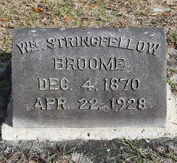 Wm. Stringfellow Broome Gravestone Photo