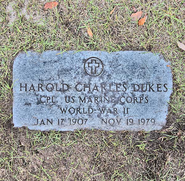 Harold Charles Dukes Gravestone Photo