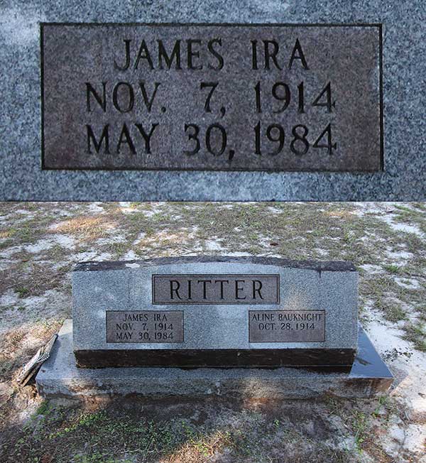 James Ira Ritter Gravestone Photo