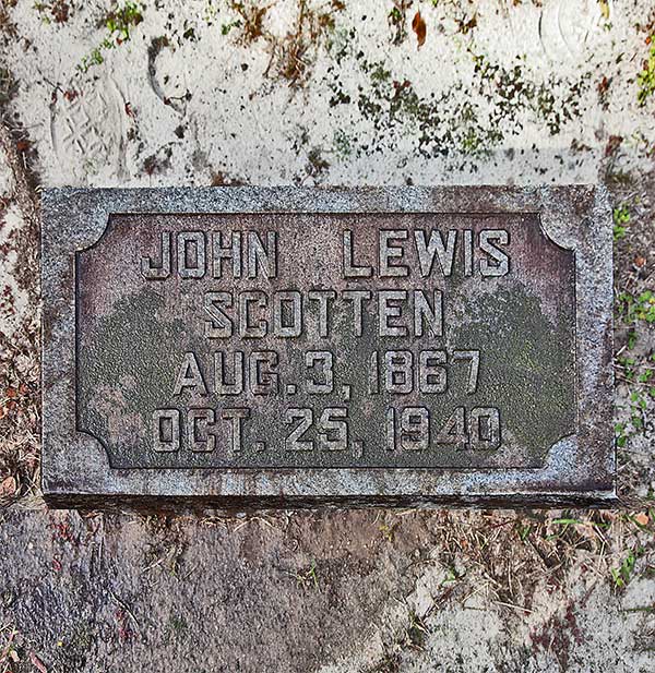 John Lewis Scotten Gravestone Photo