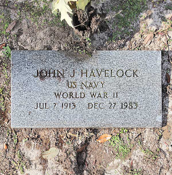 John J. Havelock  Gravestone Photo