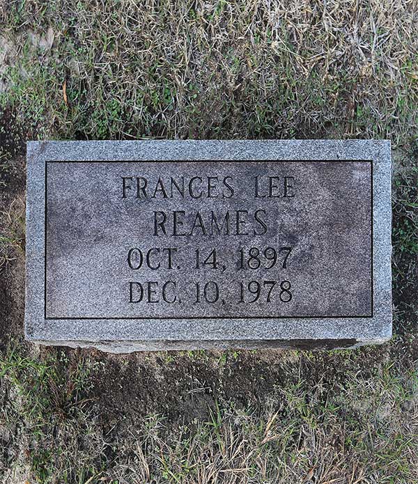 Frances Lee Reames Gravestone Photo