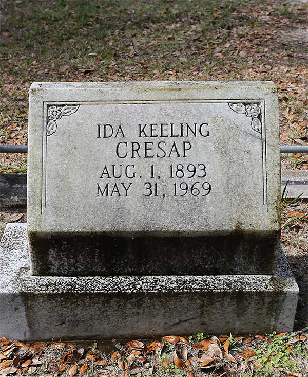 Ida Keeling Cresap Gravestone Photo