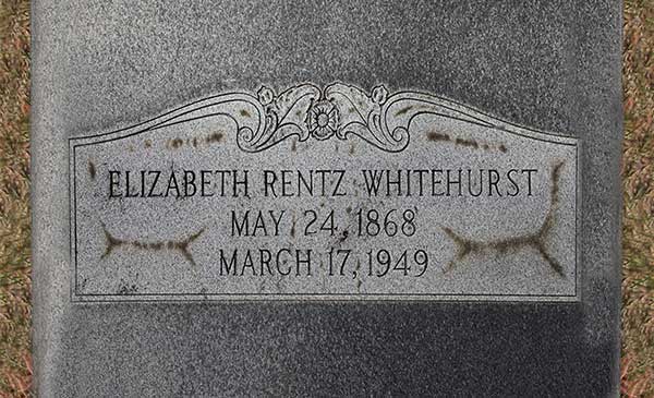 Elizabeth Rentz Whitehurst Gravestone Photo