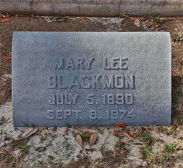 Mary Lee Blackmon Gravestone Photo