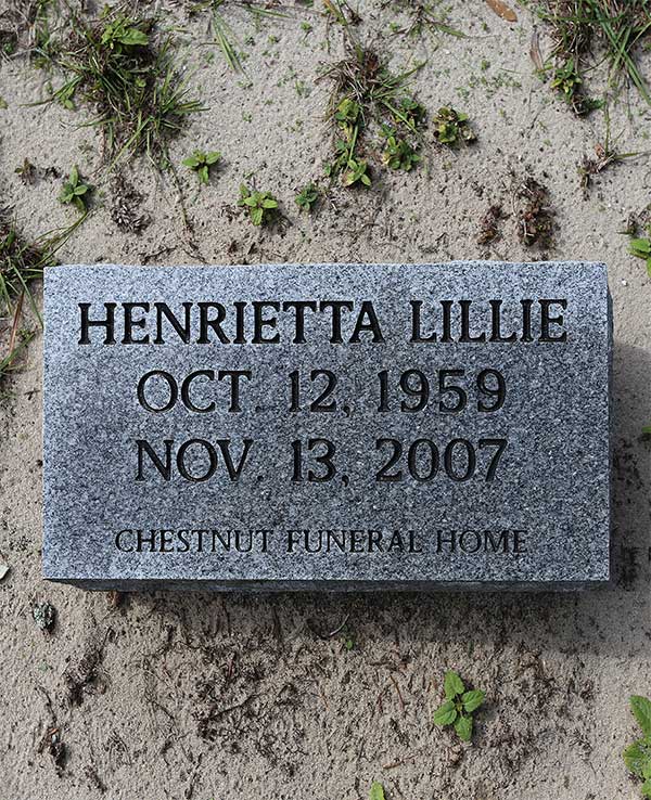 Henrietta Lillie Gravestone Photo