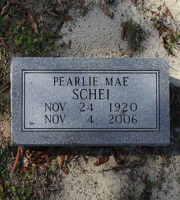 Pearlie Mae Schei Gravestone Photo