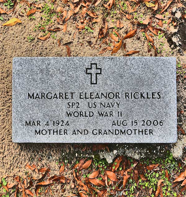 Margaret Eleanor Rickles Gravestone Photo