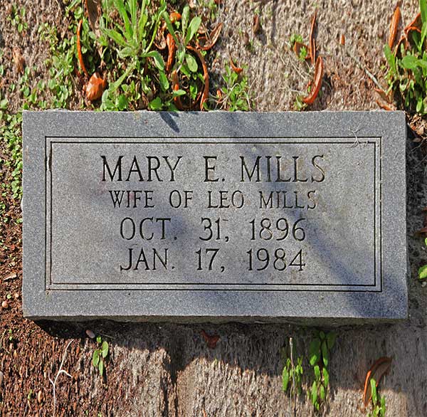Mary E. Mills Gravestone Photo