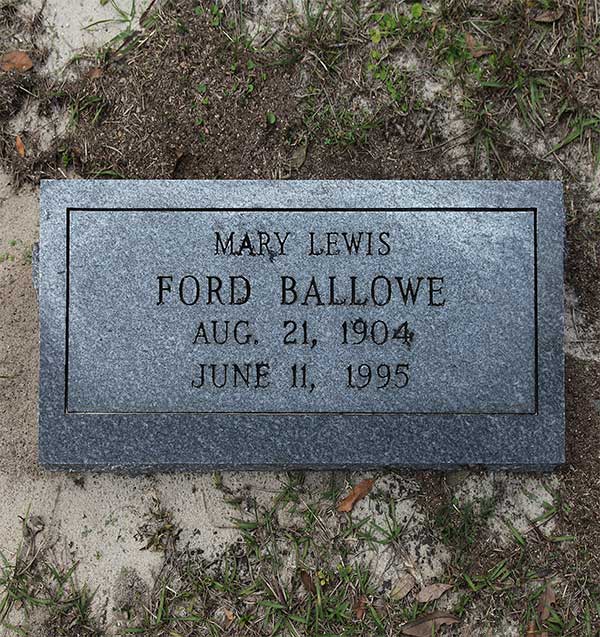 Mary Lewis Ford Ballowe Gravestone Photo