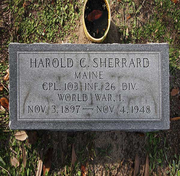 Harold C. Sherrard Gravestone Photo