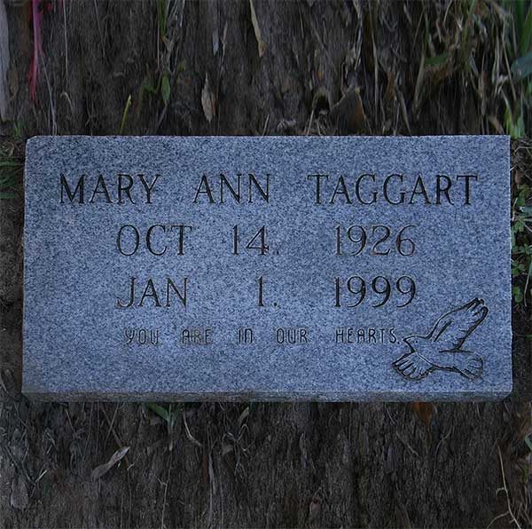 Mary Ann Taggart Gravestone Photo