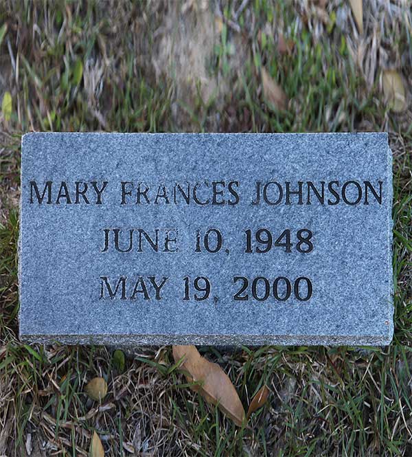 Mary Frances Johnson Gravestone Photo