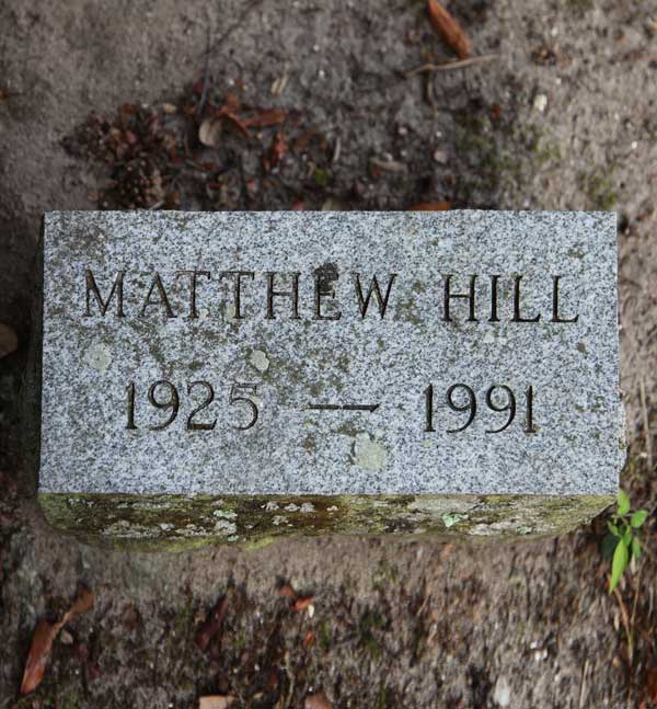 Matthew Hill Gravestone Photo
