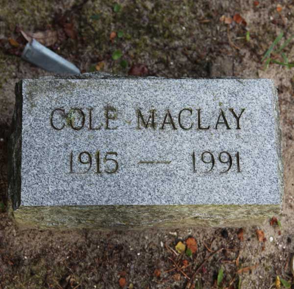 Cole Maclay Gravestone Photo