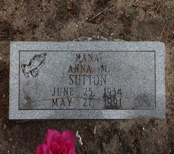 Anna M. Sutton Gravestone Photo