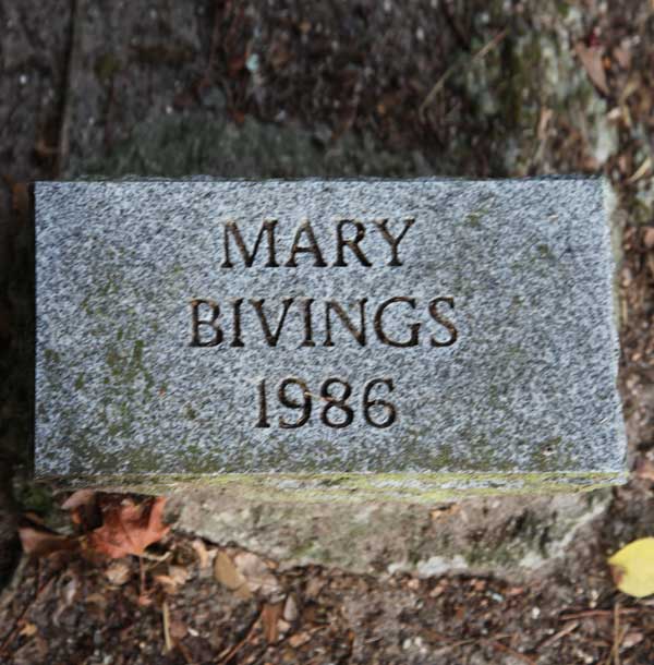 Mary Bivings Gravestone Photo