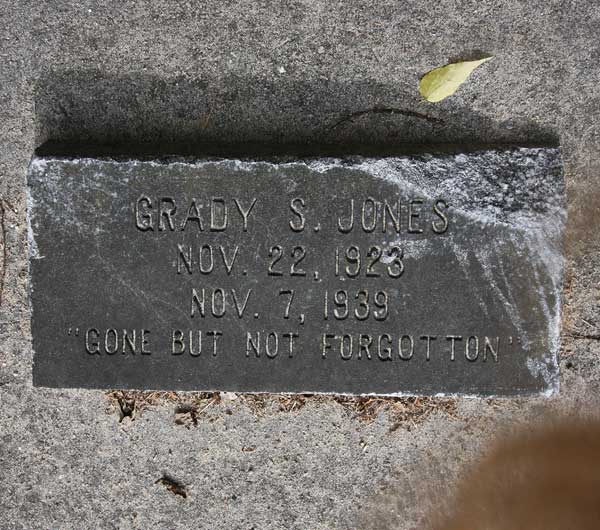 Grady S. Jones Gravestone Photo