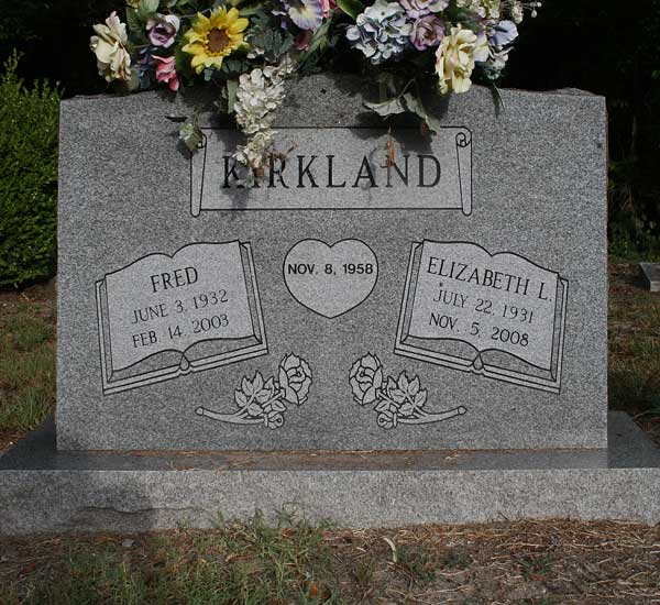 Fred & Elizabeth L. Kirkland Gravestone Photo