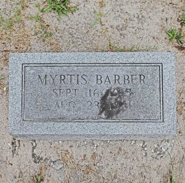 Myrtis Barber Gravestone Photo