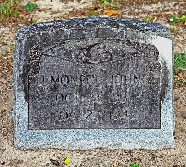 J. Monroe Johns Gravestone Photo