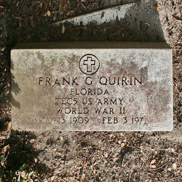 Frank G. Quirin Gravestone Photo