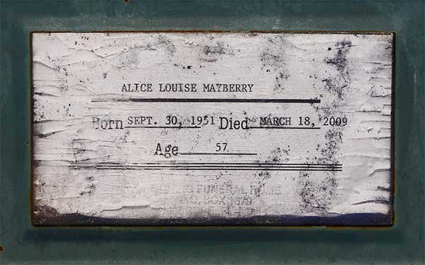Alice Louise Mayberry Gravestone Photo