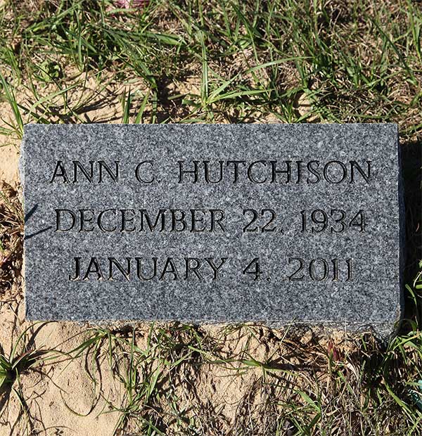 Ann C. Hutchison Gravestone Photo