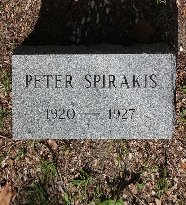 Peter Spirakis Gravestone Photo