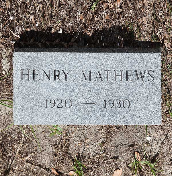 Henry Mathews Gravestone Photo