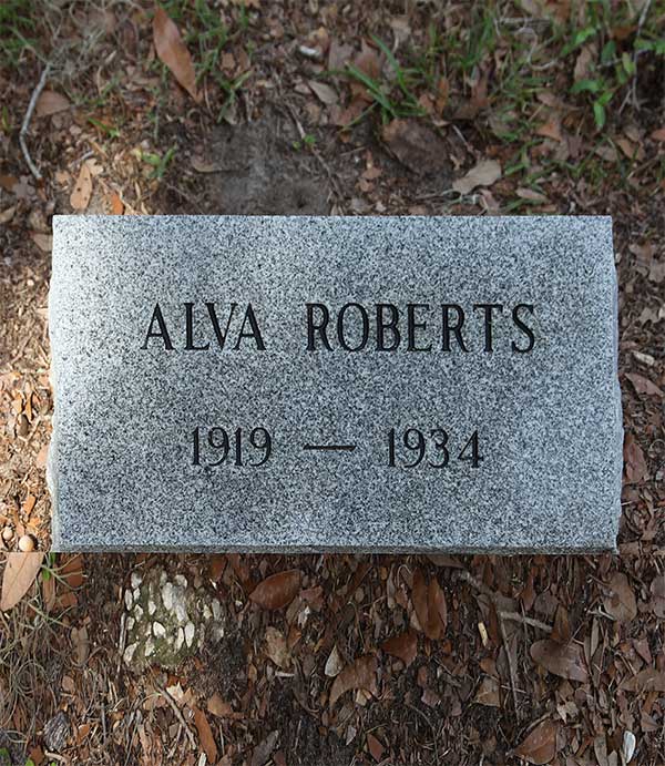 Alva Roberts Gravestone Photo