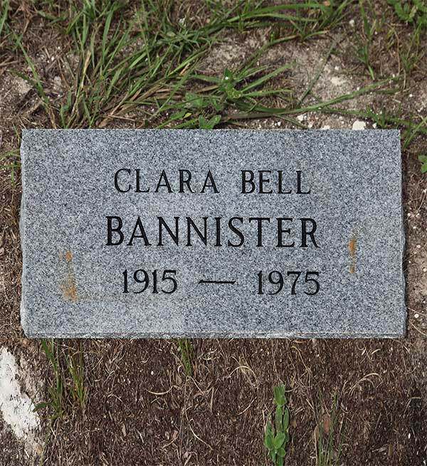 Clara Bell Bannister Gravestone Photo