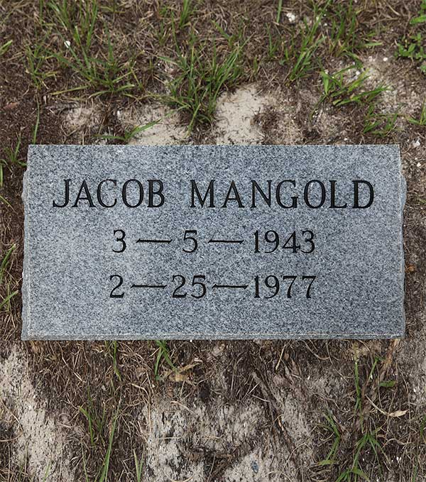 Jacob Mangold Gravestone Photo