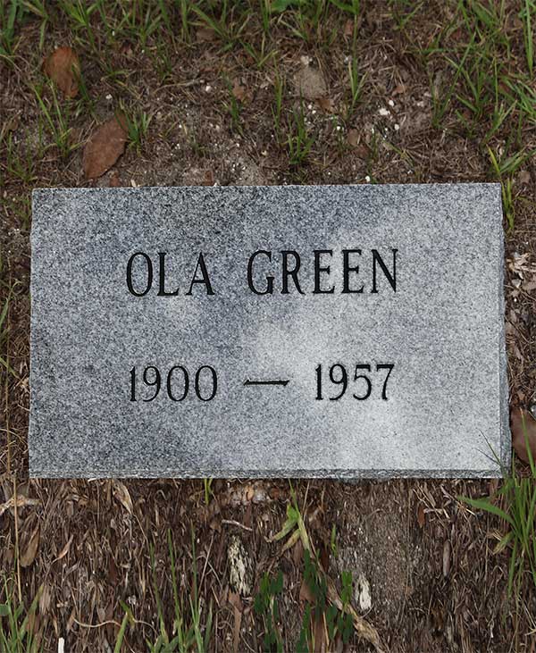 Ola Green Gravestone Photo