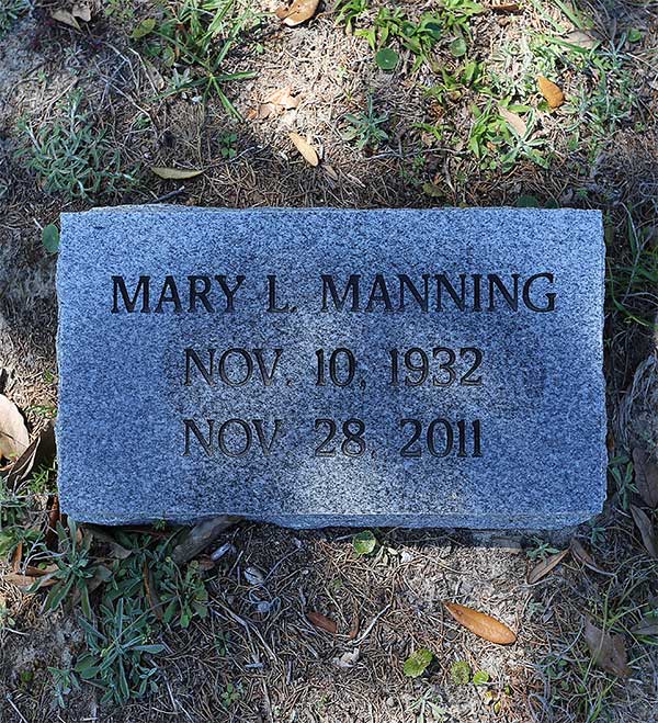 Mary L. Manning Gravestone Photo