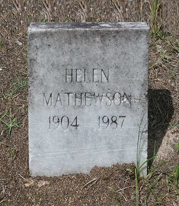Helen Mathewson Gravestone Photo