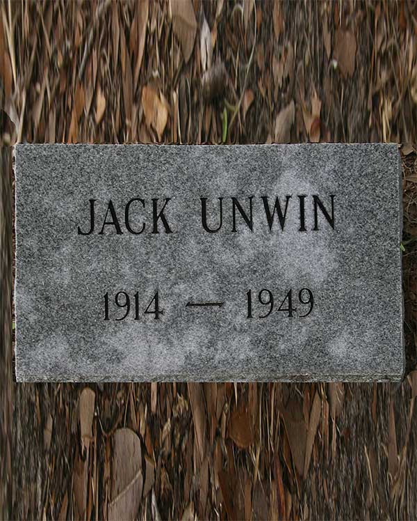 Jack Unwin Gravestone Photo