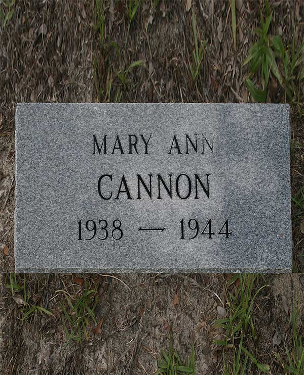 Mary Ann Cannon Gravestone Photo