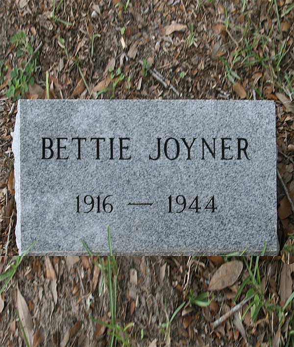 Bettie Joyner Gravestone Photo