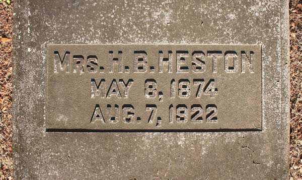 Mrs. H. B. Heston Gravestone Photo