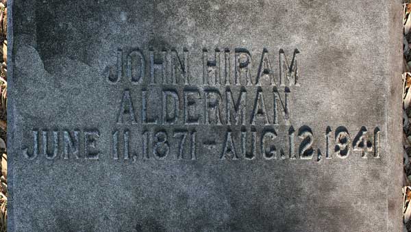 John Hiram Alderman Gravestone Photo